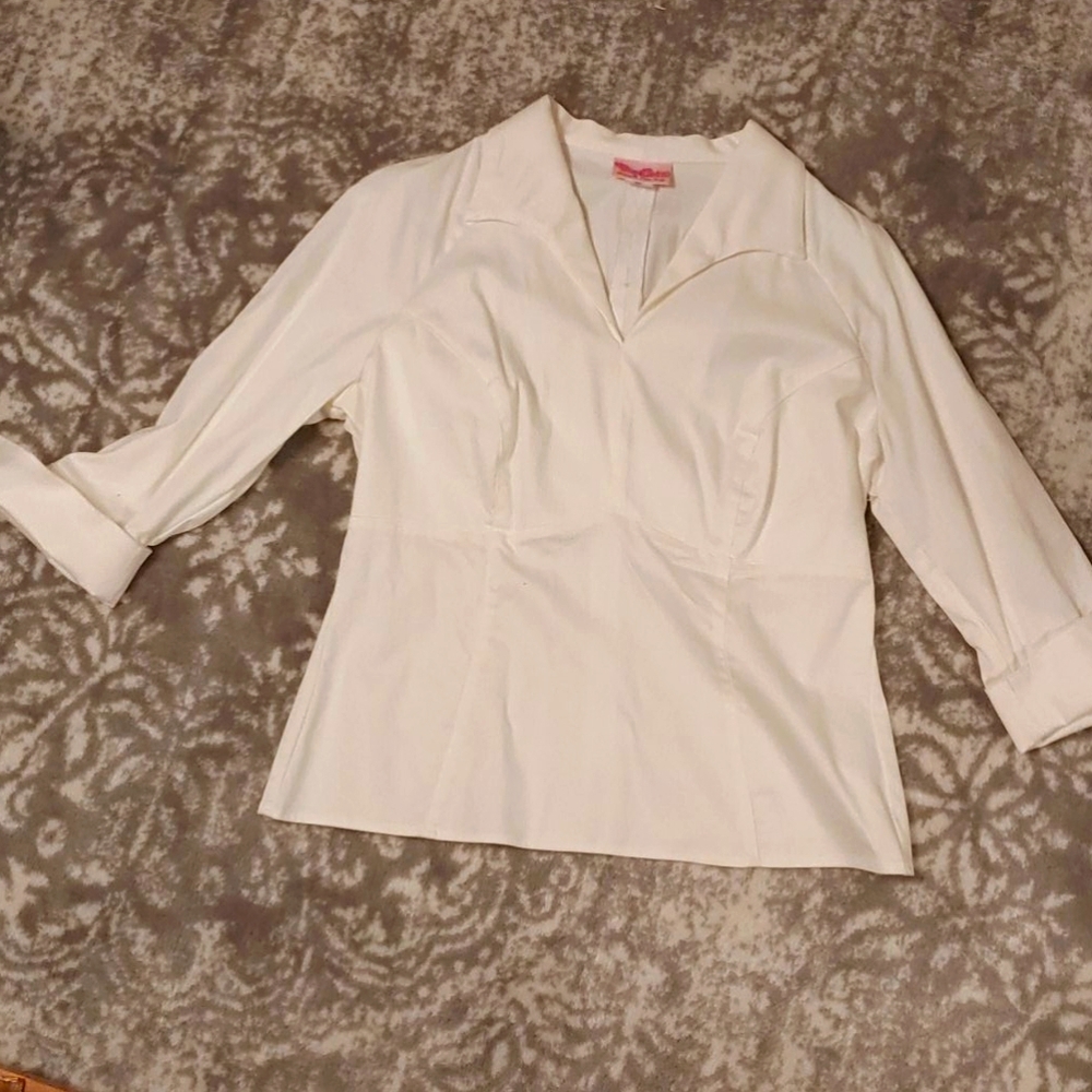 White vintage style work blouse